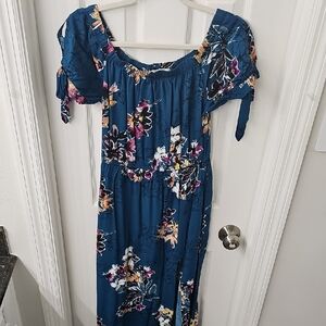 Band of Gypsies Blue Floral Maxi Dress